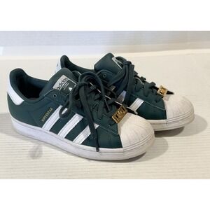 ADIDAS Superstar - Women's Mineral Green Leather Shoes Sneakers- HP2358 - Size 6